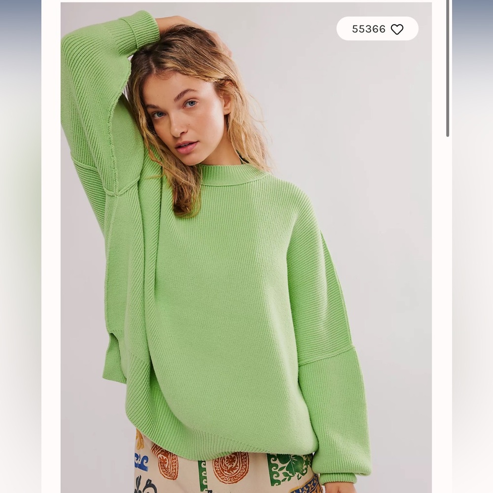 Green Free People Knit Sweater